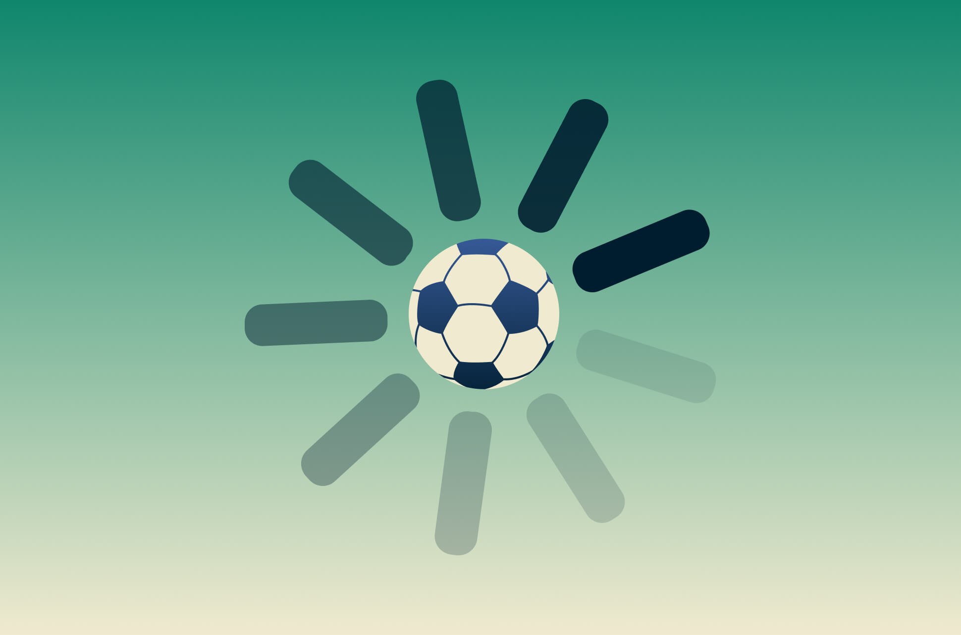 Soccer ball with throbber loading wheel.