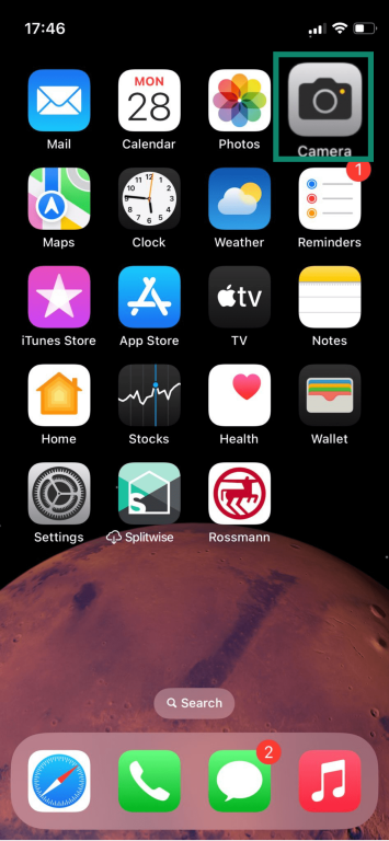 The iPhone Camera app.