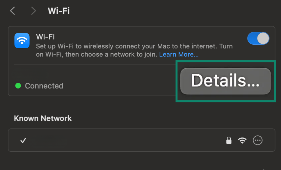 Image showing Mac Wi-Fi Details option.