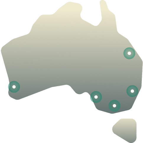 Map of VPN server locations in Australia.
