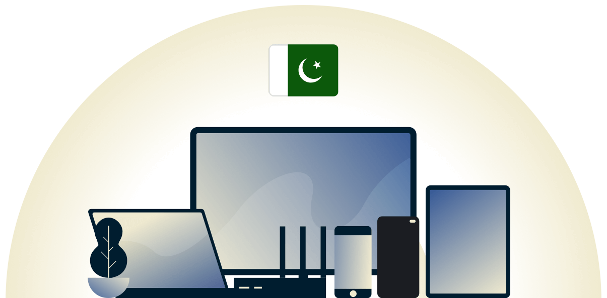 Çeşitli cihazları koruyan Pakistan VPN.