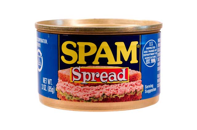 How spam became internet spam, via forum spam, and email spam. Spam.